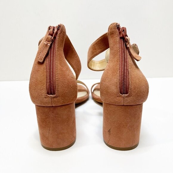 Cole Haan Clarette mauve Pink Neutral Suede Block heel Sandals Size 8 - Picture 7 of 11